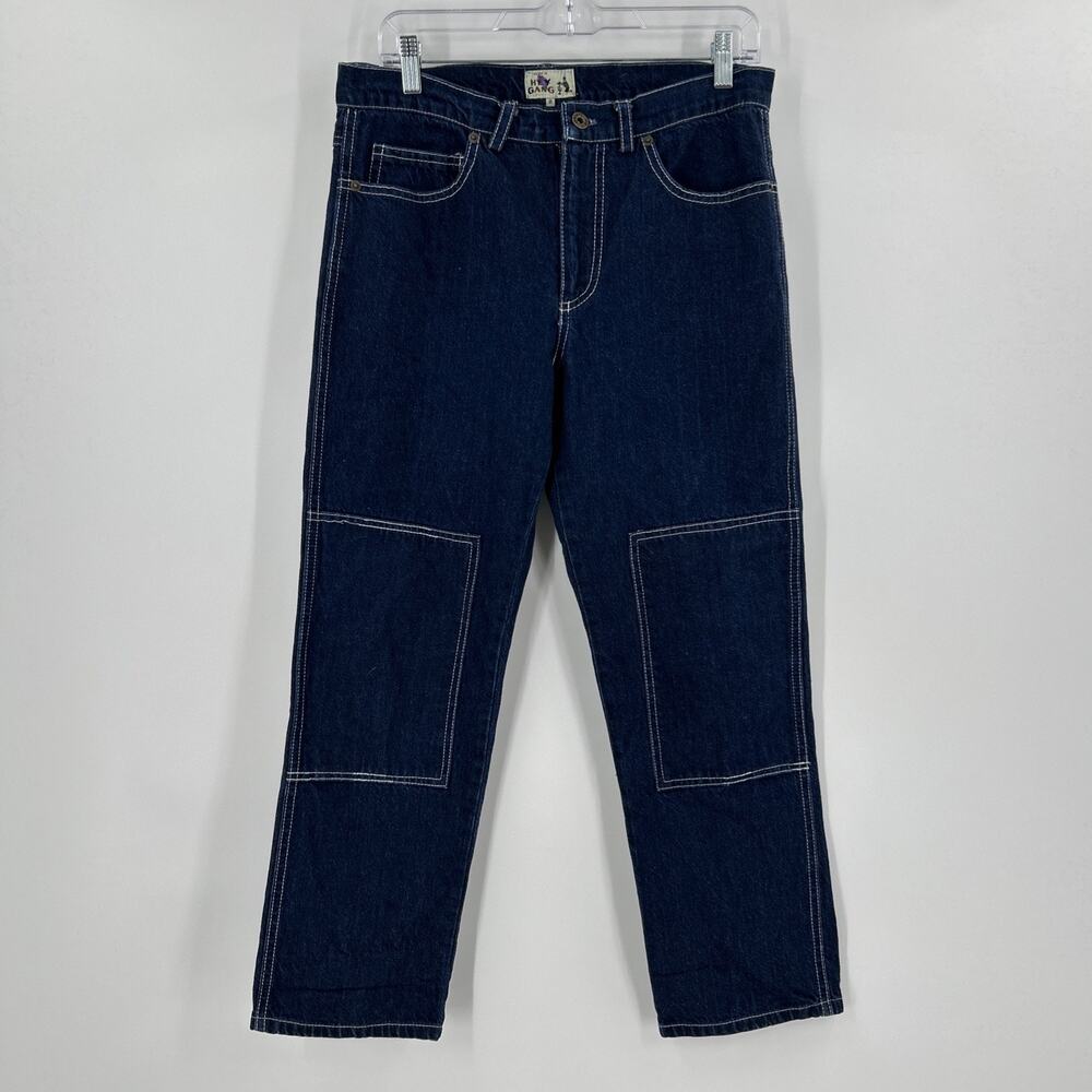 Hey Gang Jeans Womens Size 2 / 27 Blue Double Knee Chore Carpenter Utility